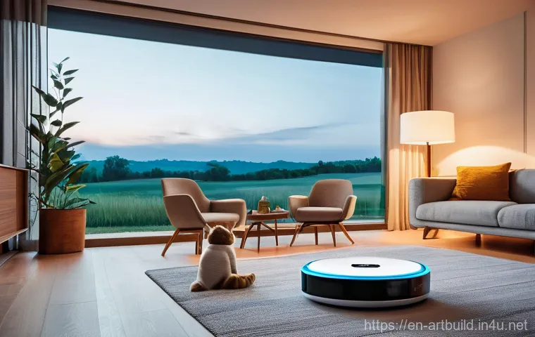 스마트홈 건축 설계 - **Prompt:** A high-angle architectural rendering of a modern, eco-friendly smart home under construc...