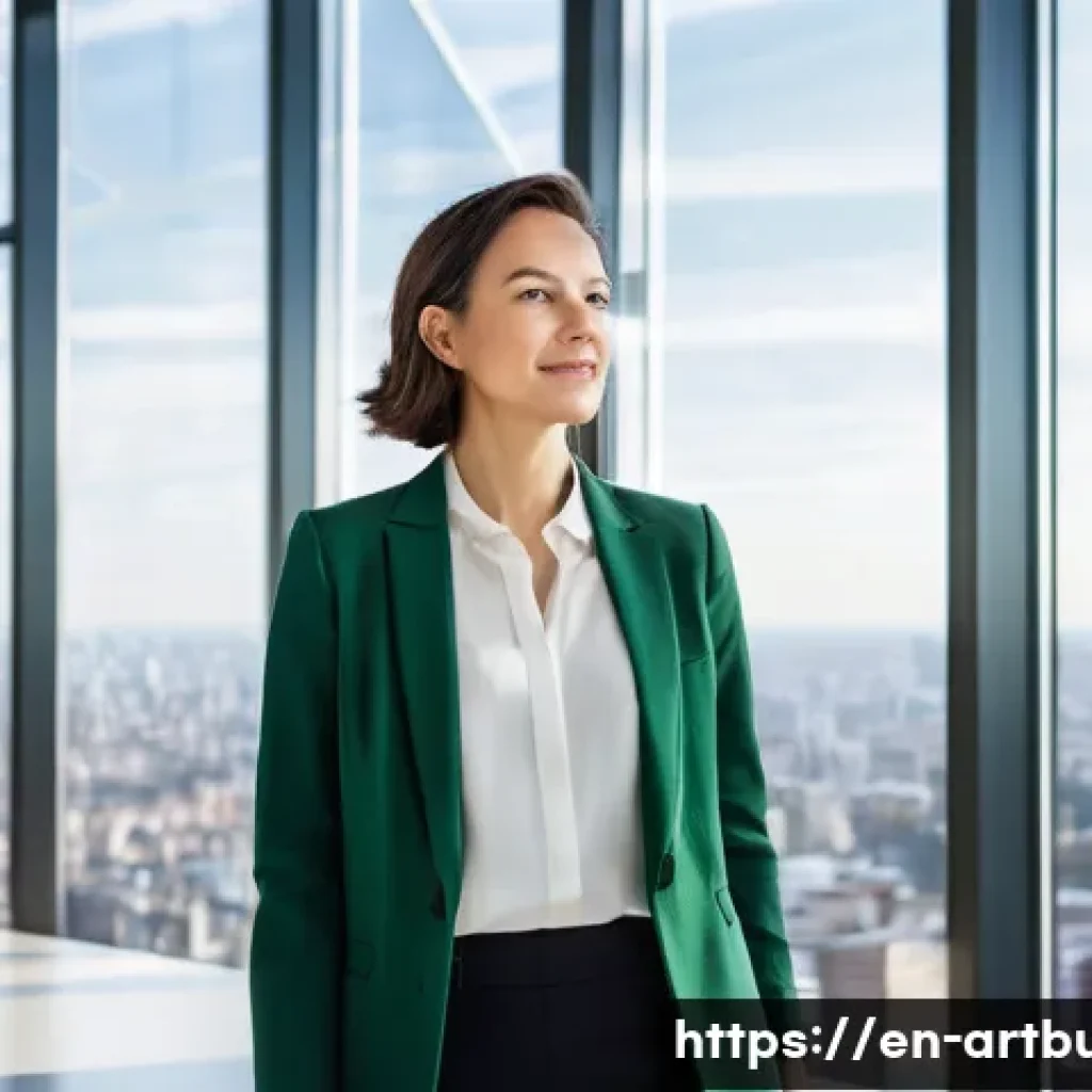 건축과 인공지능 기술 결합 - **Prompt:** A diverse female architect, mid-30s, dressed in a stylish business casual outfit, stands...